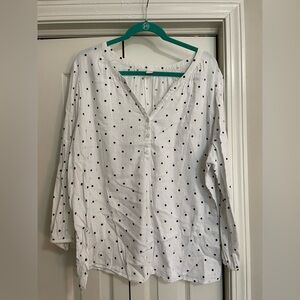 Old Navy Black and White Polka Dot Blouse